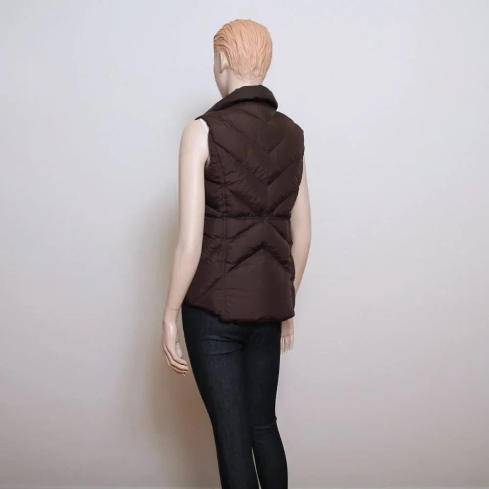 J. Crew Down Puffer Vest Brown Women‎ S